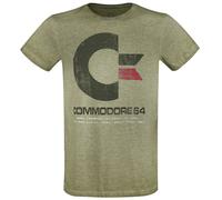 Commodore 64 C64 Logo - Vintage T-Shirt grün meliert in XXL