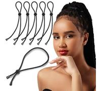 COMNICO Verstellbare Haargummis 6 Stück Bungee-Haargummis Afro-Puff-Pferdeschwanz-Bänder Stylisch Geflochtener Haargummi für Dickes Lockiges Natürliches Haar Locs-Haare Ananas-Frisuren