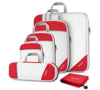 Compression Packing Cube 6-teilig, Gonex robust & langlebig | Verpackungswürfel, Packtaschen, Kleidertasche, Koffer-Organizer, Aufbewahrungstasche - Rot