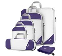 Compression Packing Cube 6-teilig, Gonex Robust & Langlebig Verpackungswürfel, Packtaschen, Kleidertasche, Koffer Organizer, Aufbewahrungstasche, Lila