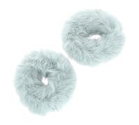 COMPUKAS 2 Stück Flauschige Haargummis Elastische Ponytail Halter aus Kunstfell Weiche Haarschleifen für Mädchen und Damen Modische Haarbänder für Alltag und Party Pastellgrün