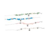 COMPUKAS 4 Stück Teiliges Verstellbares Armband Meeresmotiven Boho-stretch-armbänder mit Schildkröten- Sternförmigen Muschel-anhängern Kieselsteinperlen in Transparent Grün Blau Strand