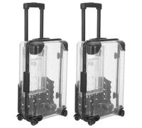 COMPUKAS Kleiner Koffer Reisebox Kosmetik Aufbewahrungsbox 2 Stück aus Kunststoff im Trolley Koffer Stil Kompakt und Tragbar für Make Up und Handy für Mädchen für Alltag und Party