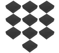 COMPUKAS Schmuckkästchen mit Schaumstoffpolsterung Vielseitige aus Papier und Flanell Geschenkbox Schwarze 10 Stück Rechteckige für Ringe zum Verschenken und Geschenke und Reisen