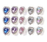 COMPUKAS Strass Schuhclips Einfache Montage aus Aluminiumlegierung und Glas 15 Stück Bunte Schuhschnallen Zufällige Farbe für Sneaker Damen für Partys und Hochzeiten