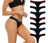 COMSOFT Damen Mikrofaser Low Rise Tanga Höschen T Back Strings von 7 (Tanga Höschen J,S)