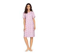 Comtessa Damen Nachthemd Kurzarm Knopfleiste Flieder 100% Baumwolle 231224 (50)