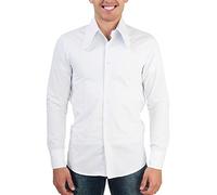 COMYCOM Herren 70er Langarm Hemd mit Dackelohrkragen weiß 3XL
