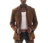 COMYCOM Herren 70er Sakko Cord braun mit Enzym-Waschung L