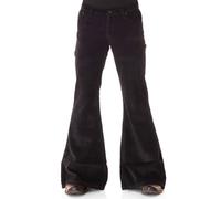 COMYCOM Herren Cord Schlaghose Star schwarz 70er Jahre Hippie 29/32