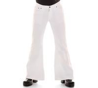 COMYCOM Schlaghose Stoff Star Gabardine Weiss Hüftschlaghose 33/34