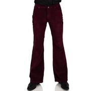 COMYCOM Weinrote Herren Cordhose Bootcut Schlag 36/30