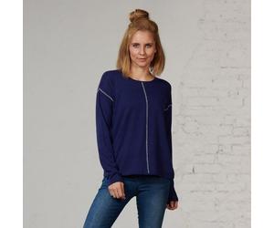 CON_STANT Pullover mit Konstrastnaht Hanf-BW-Strick (kbA) Night sky S
