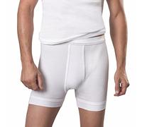 con-ta- 5er Spar-Pack Herren Unterhose/Slip - Doppelripp mit Eingriff und kurzem Bein- 100% supergekämmte Baumwolle - Weiß Trockner geeignet (6/L, 5 X Weiß)