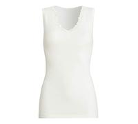 con-ta Achselhemd, Bequeme Wäsche für Damen, klassisches Top mit Spitze, weiches Unterhemd aus Angora und Wolle, warme Unterwäsche, in Wollweiß, Größe: 48