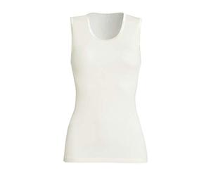 con-ta Achselhemd, Unterhemd für Damen, klassisches Top aus Wolle und Seide, bequemes Trägertop, weiche Feinstrick Unterwäsche, in Wollweiß, Größe: 38