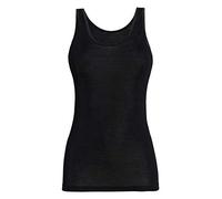 con-ta Achselhemd, weiche Unterwäsche für Damen, klassisches Unterhemd, bequemes Top aus Wolle und Modal, Trägertop in Wollweiß & Schwarz, Größe: 38-52