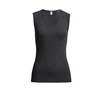 con-ta Conta Thermo Achselhemd, Trägertop mit natürlicher Baumwolle, wärmende Unterwäsche für Damen, Rundhalsausschnitt, Damenbekleidung, in Farbe Schwarz Melange, Größen: 36-57