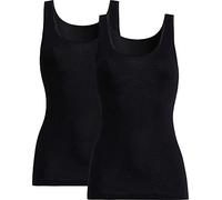con-ta Damen-Unterhemd 2er-Pack Feinripp schwarz Größe 44