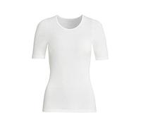 con-ta Kurzarm Shirt, warmes Basic für Damen, aus weichem Angora und Baumwolle, klassisches T-Shirt, dezentes Oberteil, in Wollweiß & Schwarz, Größe: 38-52