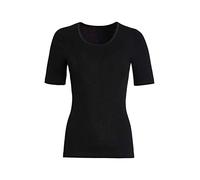 con-ta Kurzarm Shirt, warmes Basic für Damen, aus weichem Angora und Baumwolle, klassisches T-Shirt, dezentes Oberteil, in Wollweiß & Schwarz, Größe: 38-52