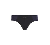 con-ta Slip, Bequeme Unterwäsche für Herren, weiche Unterhose mit Kontrastabsatz, aus natürlicher Baumwolle, Herrenunterwäsche, in Schwarz/Marine, Größe: M - 3XL
