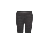 con-ta Thermo Radlerhose, Bequeme Winter Unterhose mit langem Bein aus natürlicher Baumwolle und Polyester, warme und weiche Thermounterwäsche, Damenbekleidung in Farbe schwarz Geringelt, Größe 40