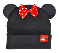 Concept One Damen Disney Minnie Maus Strickmütze aus Kunstfell mit 3D-Ohren und Schleife Beanie-Mütze, Schwarz, One Size