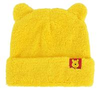 Concept One Damen Disney Winnie The Pooh, Faux Sherpa Fur Lined Winter Knit Cap with Ears and Cuff Beanie-Mütze, Gelbe 3D-Ohren, Einheitsgröße