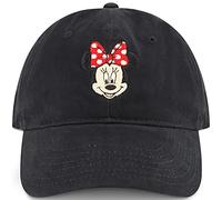 Concept One Damen Disney's Minnie Mouse Washed Cotton Adjustable Baseball Cap with Curved Brim Baseballkappe, Schwarz-Neu, Einheitsgröße