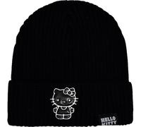 Concept One Damen Hello Kitty, Women's Acrylic Cuffed Knitted Winter Cap Beanie-Mütze, Schwarz, Einheitsgröße