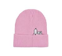 Concept One Damen Peanuts Snoopy Women's, Roll Down Cuffed Winter Knit Cap Beanie-Mütze, Pink, Einheitsgröße