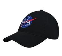 Concept One Herren-Baseballkappe mit gebogener Krempe, NASA Dad Hut, gewaschener Twill, für Erwachsene, Schwarz, Einheitsgröße