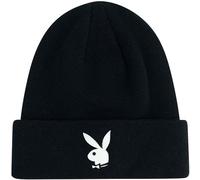 Concept One Playboy Beanie Mütze Cuffed Knit Wintermütze mit Logo Schwarz, Schwarz, Einheitsgröße