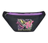 Concept One Uni-Erwachsene MTV Logo Bauchtasche Taille Crossbody Tasche für Damen und Herren Gürteltasche Reisezubehör-Geldgürtel, Schwarz