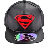 Concept One Unisex-Erwachsene Dc Comics Superman Snapback Hat, Adult Baseball Hat with Flat Brim and 3D Embroidered Shield Logo Baseballkappe, Schwarz, Einheitsgröße