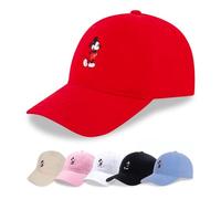 Concept One Unisex-Erwachsene Disney Mickey Mouse Embroidered Cotton Adjustable Dad Hat with Curved Brim Baseballkappe, Rot/Ausflug, einfarbig (Getaway Solids), Einheitsgröße (6er Pack)