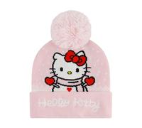 Concept One Unisex-Erwachsene Hello Kitty, Adult Women's Cuffed Knit Cap with Pom, Snowman Design Beanie-Mütze, Pink, Einheitsgre