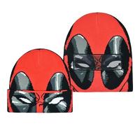 Concept One Unisex Marvel Deadpool Roll Down Cuff Beanie-Mütze, rot/schwarz, Einheitsgröße