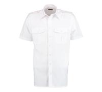 Condor Herren Kurzarm Pilotenhemd mit abnehmbaren Schulterklappen Izebo, Größe:37/38, Farbe:weiß