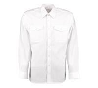 Condor Herren Langarm Pilotenhemd ohne abnehmbare Schulterklappen Kleyad, Größe:47/48, Farbe:weiß