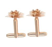 CONGARTENO 2 Stück 2 Stück-Pack Goldene Manschettenknöpfe mit Rosenmotiv Kupfer Manschettenknöpfe für Business und Smokinghemden Formelle Hemdmanschettenknöpfe für Herren und Damen