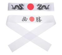 CONGARTENO 2 Stück Japanische Ninja Stirnbänder für Männer Traditionelles Hachimaki Design mit Karate motiv Vielseitig als Haarband oder Küchenbandana Atmungsaktiv Geeignet für Sport und