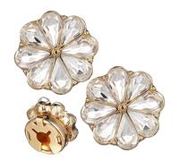 CONGARTENO 2 Stück Manschettenknöpfe mit Blumenmotiv Damen Strass Schmuckaccessoires Strapazierfähige Knopfabdeckungen für Hemden und Festliche Kleider