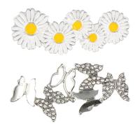 CONGARTENO 2 Stück Schnürsenkelclips mit Schnalle Filigrane Schuhclips Weiße Dekoration mit Schmetterling und Gänseblümchen Modische Schnürsenkel Dekoration für Alltag und Party