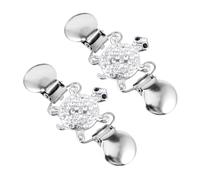 CONGARTENO 2 Stück Strickjacken Clip aus Legierung mit Strass Schildkröten Pullover Clip Kragenclip für Damen Schmuck Broschen für Cardigans Schal und Hemdhalter