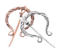 CONGARTENO 2 Stück Vintage Viking Broschen aus Metall Retro Umhang und Schalschnalle Antiksilber Rotkupfer Schmuck für Frauen und Mädchen