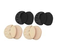 CONGARTENO 4 Paare Unsichtbare Damen Open Toe Socken mit Five toe design Atmungsaktive Half palms Vorfußpolster Rutschfest Elastisch Geeignet für High Heels Pumps Sling backs Schwarz