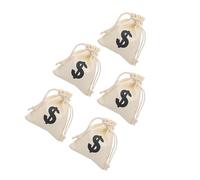 CONGARTENO 5 Stück Geldbeutel aus Canvas mit Kordelzugverschluss 17X20cm Beige Strapazierfähig und Vielseitig für Geschenke Aufbewahrung und Party Mitgabetüten