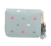 CONGARTENO Kleine Damen Geldbörse aus PU Kunstleder Kompakte Münztasche Praktische Portemonnaie für Alltag Reise und Party Leicht und Organisiert Hellblau